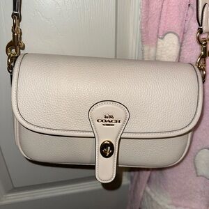 Coach White Hadley Crossbody Bag with Gold Hardware